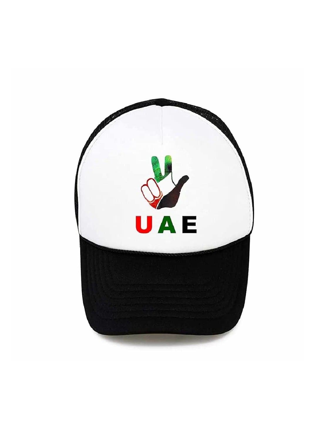 UAE Celebrating National Day 5 panel truckers cap in polyester with adjustment plastic snap closure | Mesh Baseball Cap|Outdoor Fishing Hat | for Men and Women