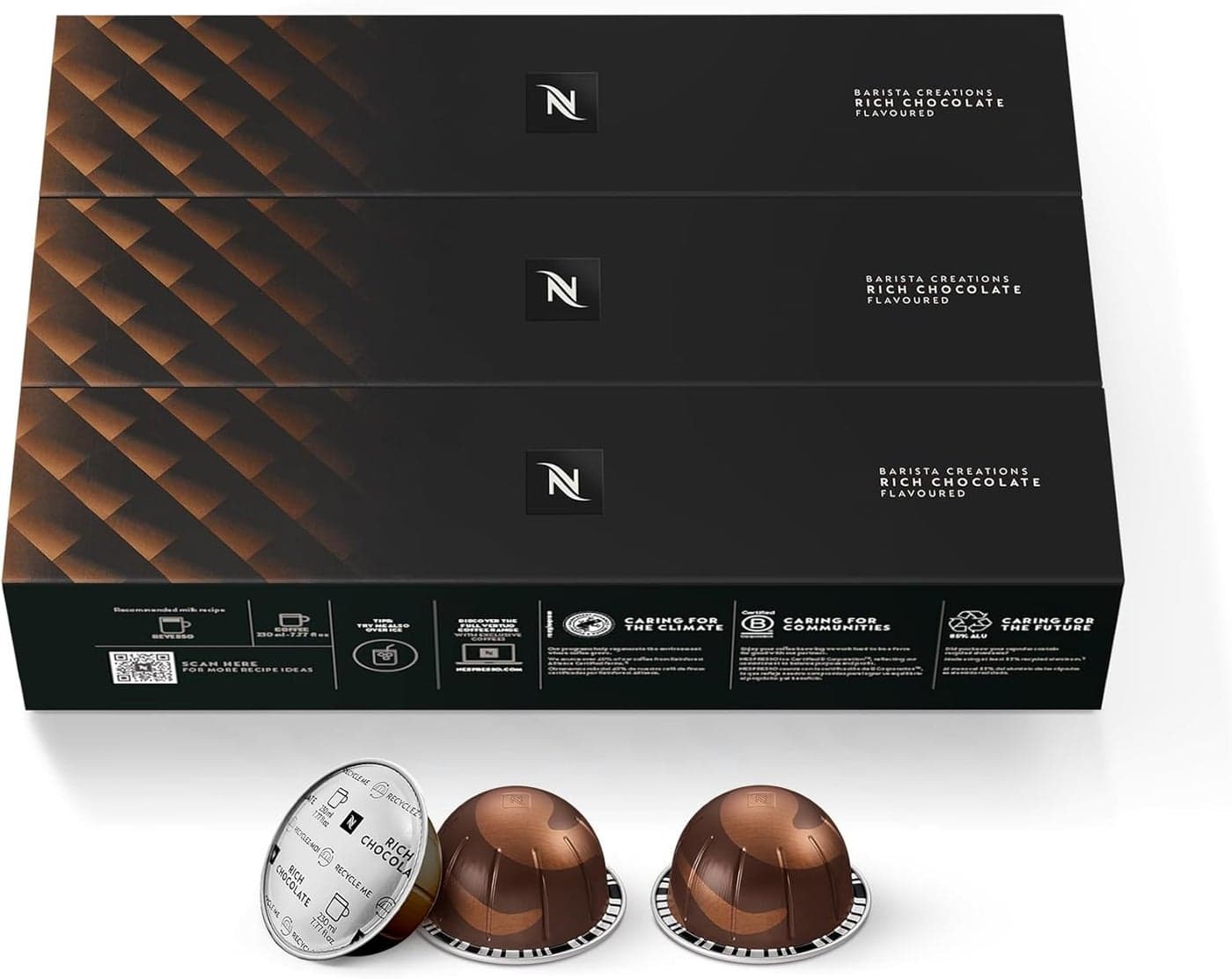 Nespresso Vertuo Rich Chocolate Coffee Capsules - 30 Count, Mild Roast, 7.8 oz Brews