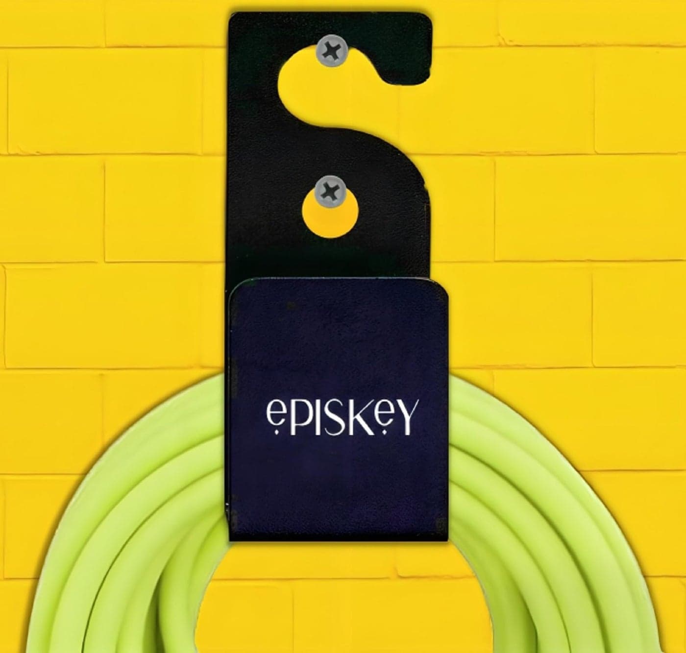 Episkey Carbon Steel Hose Hanger - Wall-Mounted Heavy Duty Garden Hose Holder, Car Hose Bracket with Screws and Expansion Bolt Bracket (Hose_Hook_1)