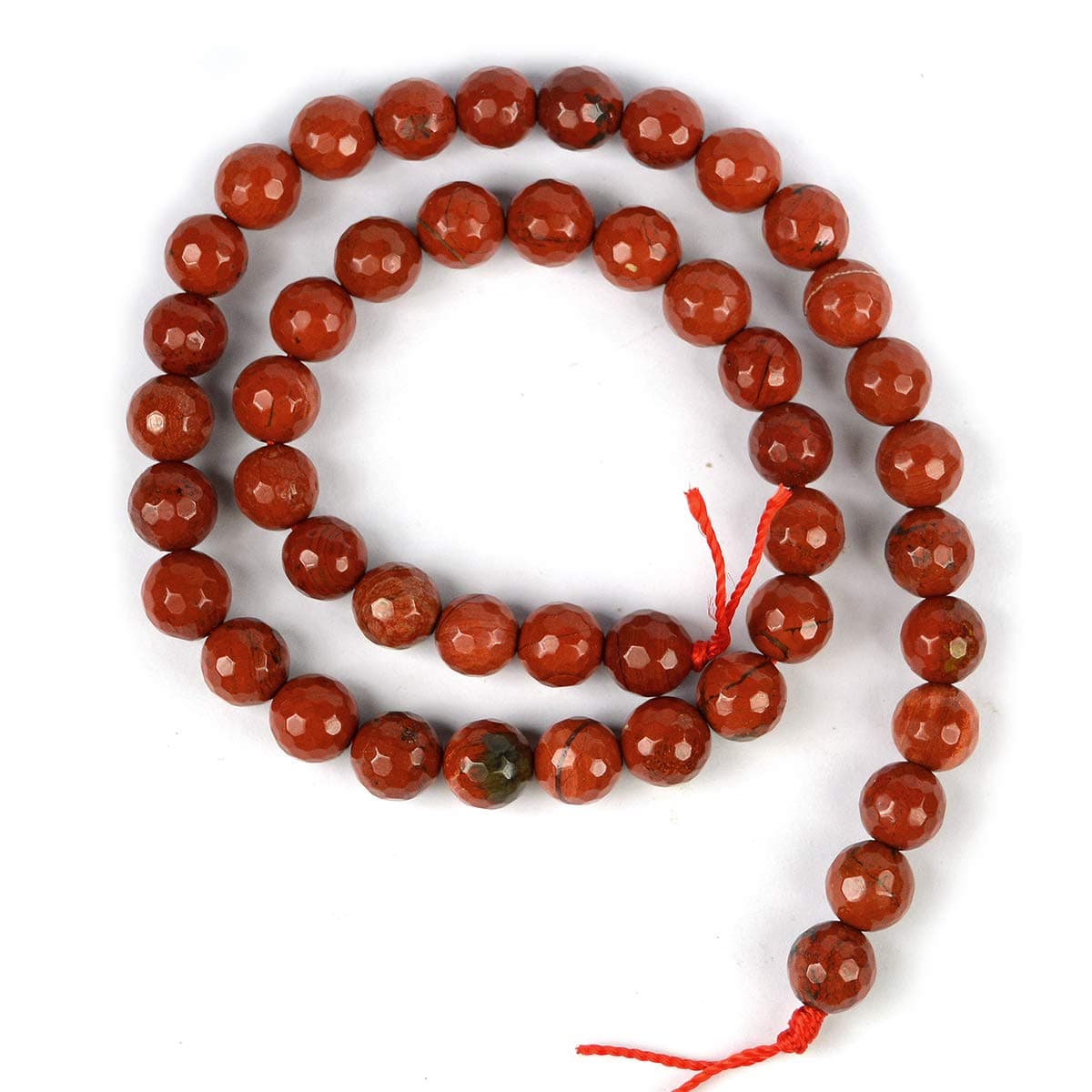 Reiki Crystal Products Natural Red Jasper Stone Loose Beads 8 mm Faceted Diamond Cut Crystal Stone Beads Strand Lines for Jewellery Making Bracelets Beads Malas Beads for Jewellery Making Necklace Bracelet Mala