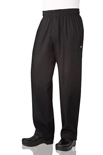 Chef Works Men's Essential Baggy Zip-Fly Chef Pants, Black, X-Large
