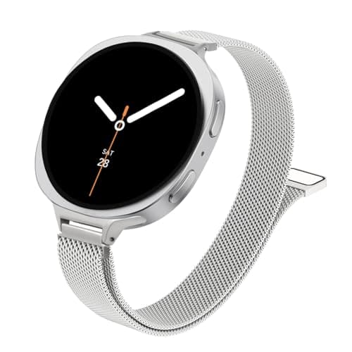 Slim Milanese Metal Bands for Samsung Galaxy Watch 8 Band 40mm 44mm/8 Classic 46 mm Women Men,Stainless Steel Mesh Loop Magnetic Strap for Samsung Galaxy Watch 8 Classic Band 46mm/8 44 mm 40 mm Correa