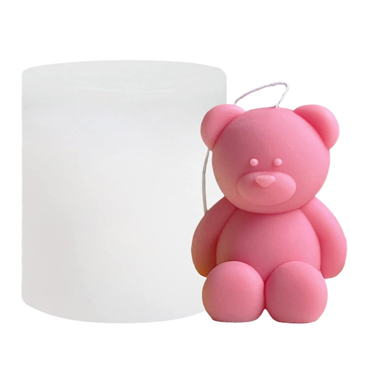 ShoppeeCity 3D Sitting Bear Shape Silicone Candle Mold I 3D Cute Animal Cub Silicone Epoxy Mould I Bear Candle Mould Baby Bear Silicone Mould DIY Chocolate Cake Decor Soap Resin Art Craft Making