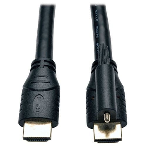 Tripp Lite High Speed HDMI Cable with Ethernet and Locking Connector, Ultra HD 4K x 2K, 24AWG (M/M), 6-ft. (P569-006-LOCK) , Black