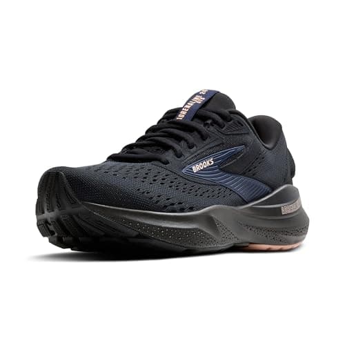Brooks Women’s Adrenaline GTS 24 Supportive Running Shoe - Black/Peacoat/Peach - 9.5 Medium