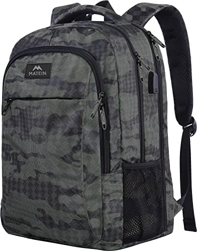 MATEIN 17.3 Inch Computer Backpack, Extra Large TSA Friendly Travel Laptop Backpack with USB Charging Port, Anti Theft Carry On Flight Approved Business Work College Backpack Bag for Men Women Gift