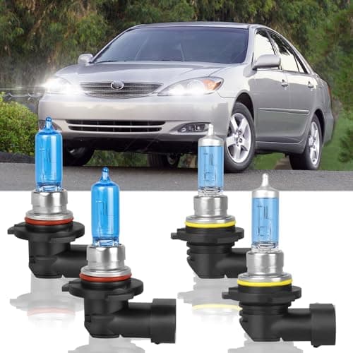 XRDHJI Fit for Toyota Camry 1992-1996,2000-2006 High Performance Halogen Headlight Bulbs,9005 High Beam + 9006 Low Beam Headlamp Replacement Bulbs Kit, Plug and Play,Pack of 4