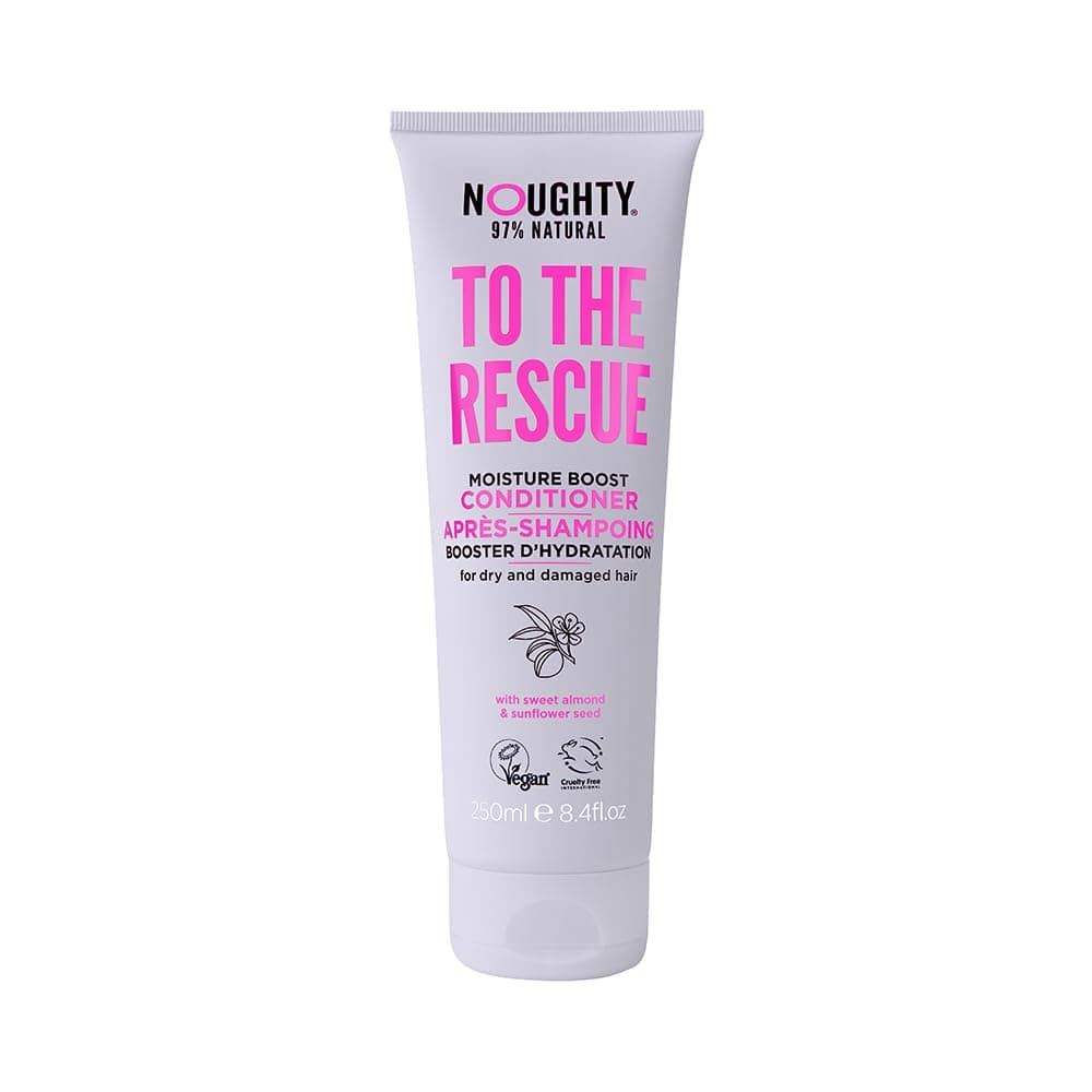 Noughty 97 Natural To The Rescue Moisture Boost Conditioner to Gently Cleanse and Replenish Lost Moisture with Sweet Almond and Sunflower Seed Sulphate Free Vegan Haircare 250ml