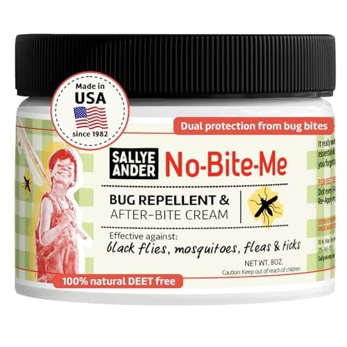 SALLYEANDER No Bite Me Natural Bug & Insect Repellent Lotion - DEET-Free Anti-Itch Cream - Safe for Kids, Infants & Adults - Repels Mosquitoes, Black Flies, and Fleas - Made in USA, 8oz