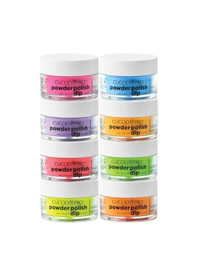 Cuccio Pro Powder Polish Nail Colour Dip System Funky Neons 8 X 05 Oz 8count