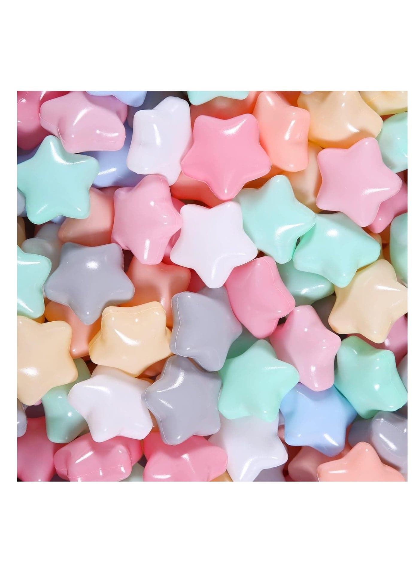 100pcs Star Ball Pit Balls for Kids - Crush Proof, BPA Free Pink Play Balls - Ideal for Toddler Ball Pits, Pools, Tents - Perfect for Party Favors, Summer Water Bath Toy