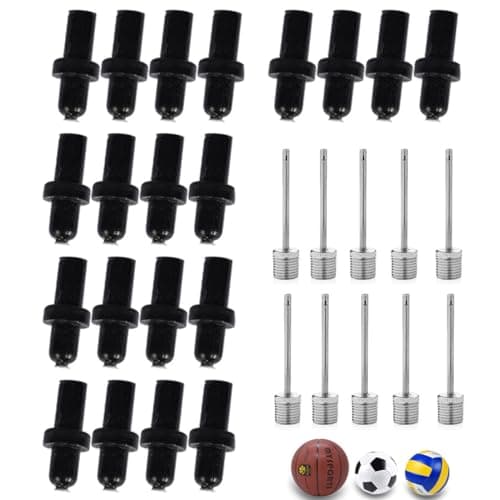 SquEqu 30 Pack Basketball Pump Needles Air Inflation Needle Adapter Inflating Valve Nozzle Kit Replacement for Football Soccer Sports Ball Volleyball Rugby Matchball Leak Repair