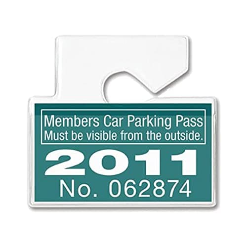 2 Pack Clear Horizontal Vehicle Parking Permit Pass Hanger Tag Holder Hangs from Car Rear View Mirror by Specialist ID