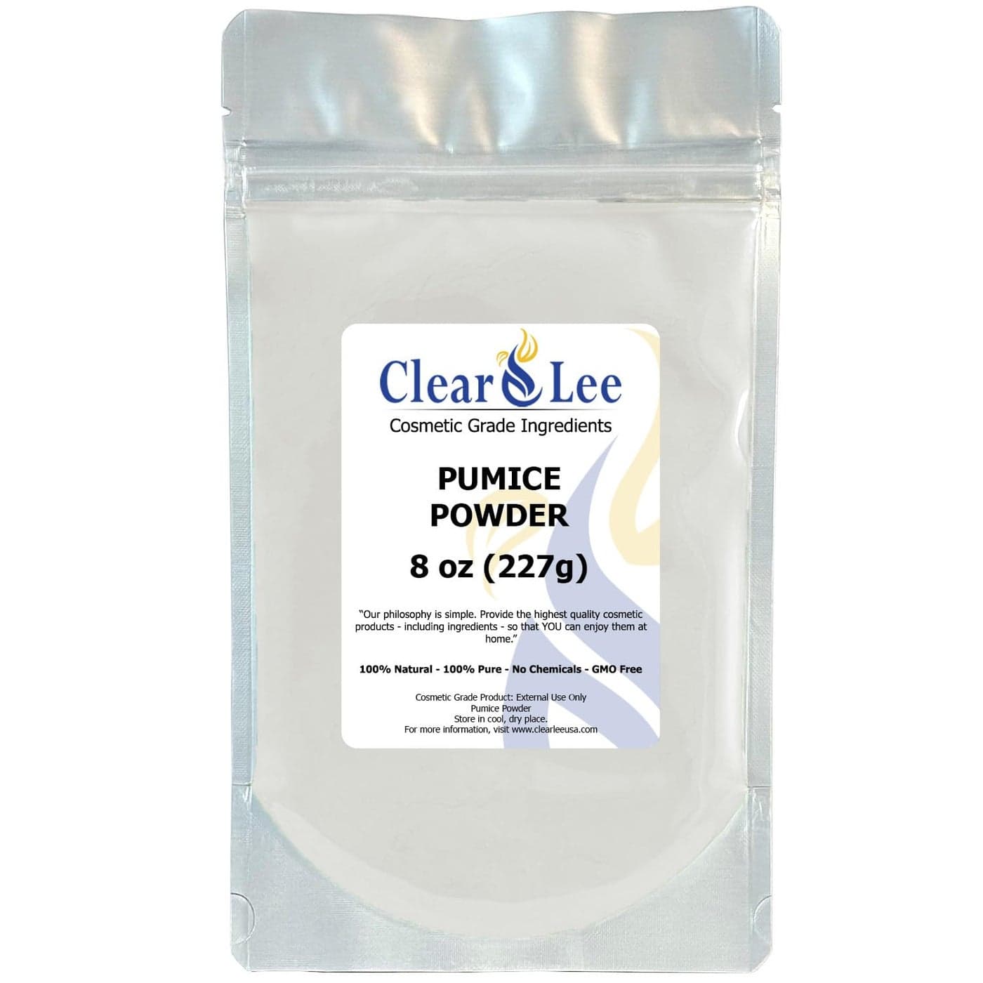 ClearLee Cosmetic Grade Pumice 100 Pure Natural GrainPowder Great For Skin Exfoliation in DIY Soaps Masks Scrubs for Face Body Foot 8oz Powder