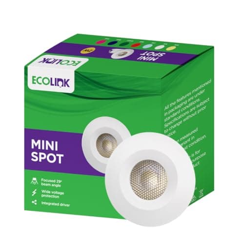 EcoLink Polycarbonate 2W LED Spot Light | Mini Spot Light For Display & Home Decoration | Cut Out: 35Mm, Color: Blue, Pack Of 1
