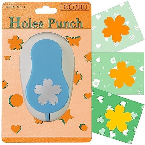 ECOHU Flower Hole Punch for Craft Size Out 1Inch Cherry Blossoms Paper Punch Shapes Craft Lever Handmade Paper Tool Flower for Scrapbook Festival Cards DIY Arts
