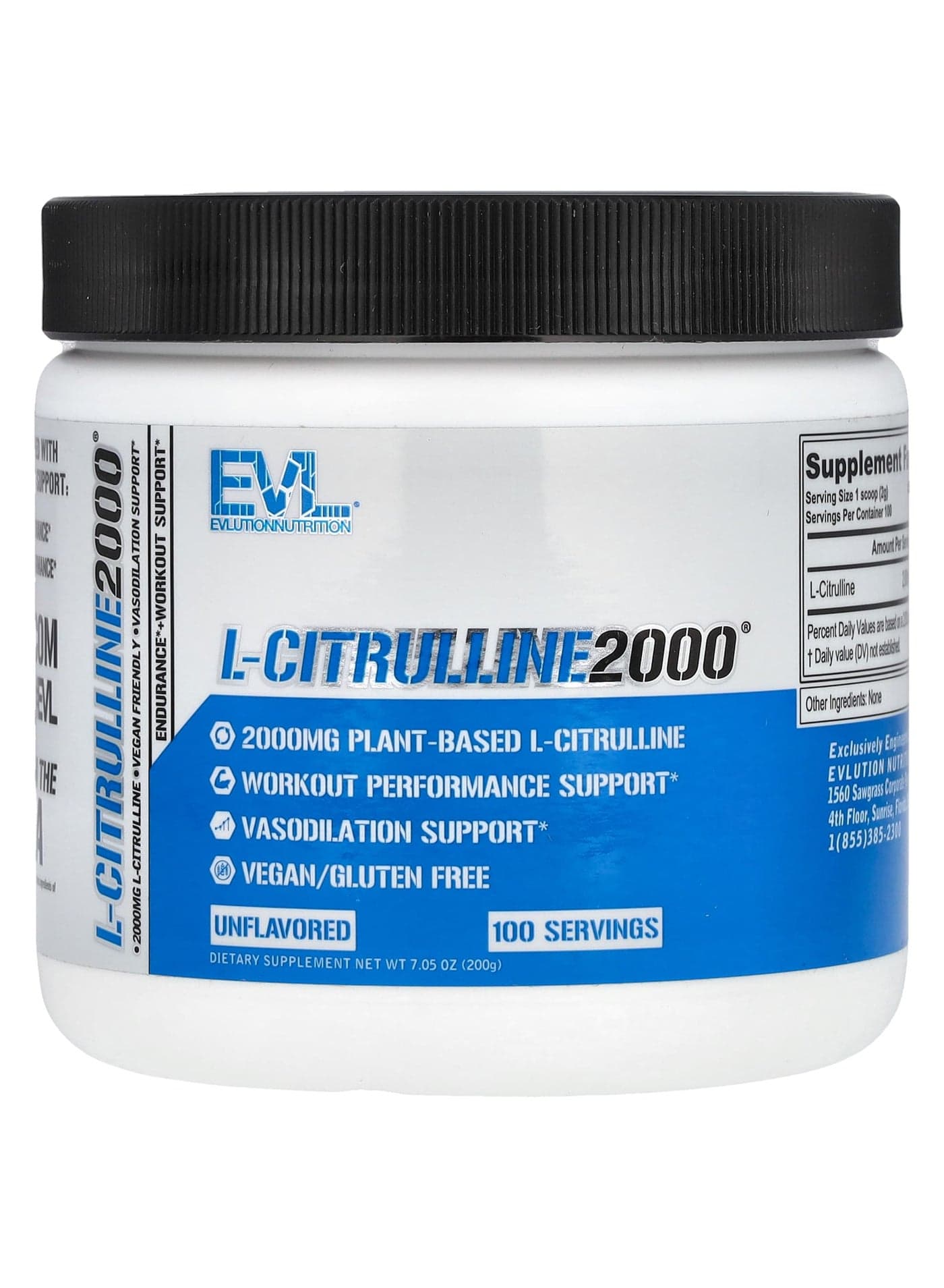 L-Citrulline 2000, Unflavored, 7.5 oz (200 g)