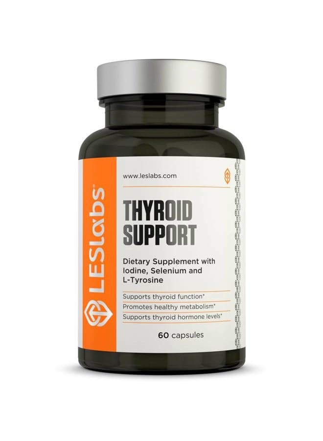 Thyroid Support – Metabolic Health, Thyroid Hormone Production, Energy & Focus – Iodine, L-Tyrosine, Ashwagandha, Selenium & Turmeric – Non-GMO Supplement – 60 Capsules