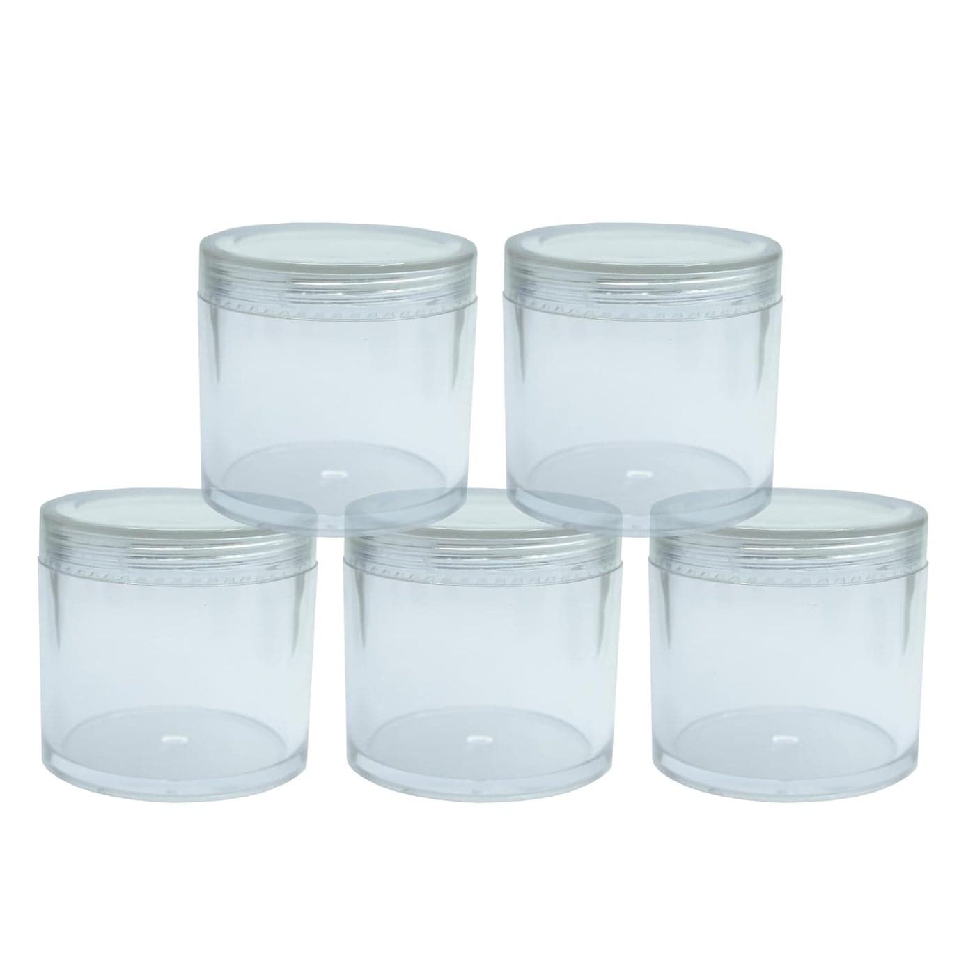 FUTURA MARKET Acrylic Transparent Jar with Transparent Lid for Personal Care Medicine keeping Household use Beauty Products Multi Purpose 100 gm Pack of 5