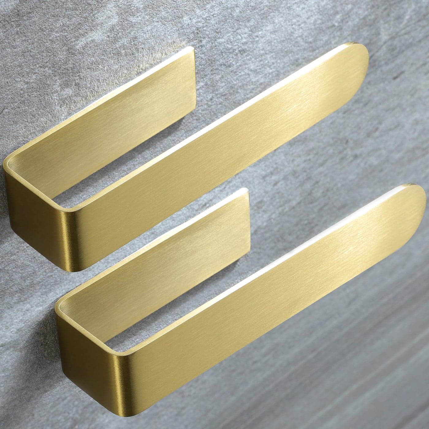 Taozun Adhesive Towel RackHand Towel Holder Gold Towel Holder for Bathroom Towel Bar Stick on Wall Stainless Steel Brushed Towel Ring 2 Packs