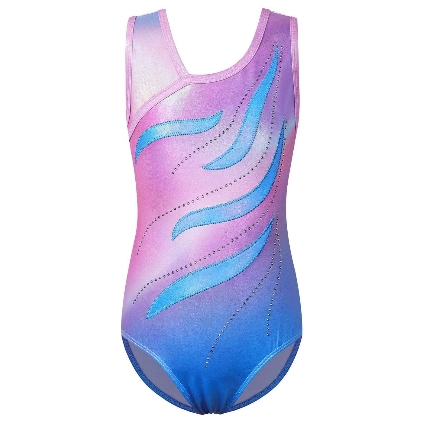 BAOHULU Gymnastics Leotard for Girls Kids Sparkle One Piece Practice Dance Outfit 514 Years B360_PinkBlue_12A