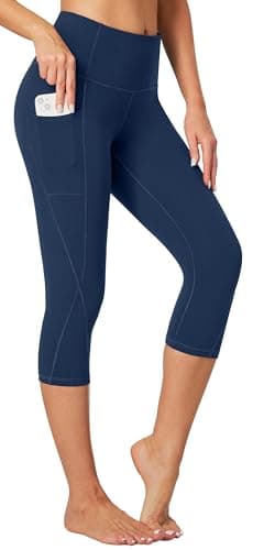Heathyoga Capri Leggings for Women High Waisted Capri Leggings with Pockets for Women Yoga Pants with Pockets