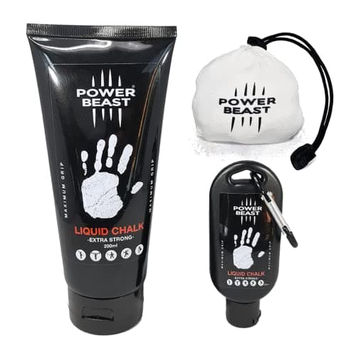 Power Beast Liquid Chalk Combo 200 + 50 ML + Chalk Ball 2.2 oz. Liquid Sports Chalk, Professional Hand Grip for Gym, Weightlifting, Rock Climbing, Gymnastics, Crossfit, Powerlifting, Pole Dance.