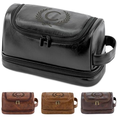 Aganmi Personalized Husband Birthday Gift from Wife Travel Toiletry Bag for Men Him Cool Valentines Thanksgiving Christmas Anniversary Birthday Gifts for Husband Boyfriend Partner Black C