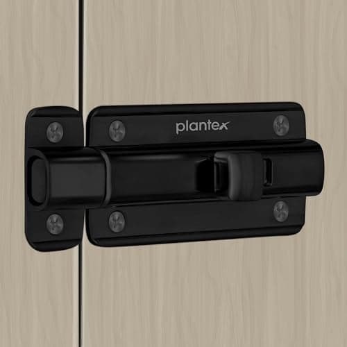 Plantex Premium Heavy Duty Door Stopper/Door Lock Latch for Home and Office Doors/Baby Latch - Pack of 4 (Z-Black)