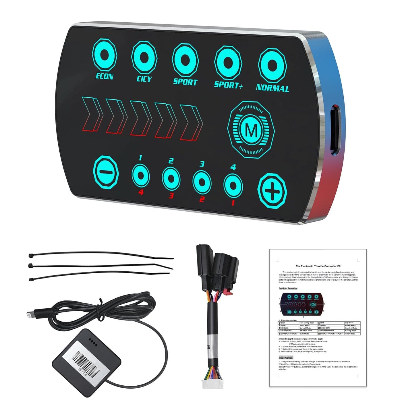 Qagea Throttle Response Controller 9 Drive Modes Smart Electronic Racing Accelerator Compatible with Toyota Tacoma FJ Cruiser 4Runner Hilux Prius Fortuner Innova Prado