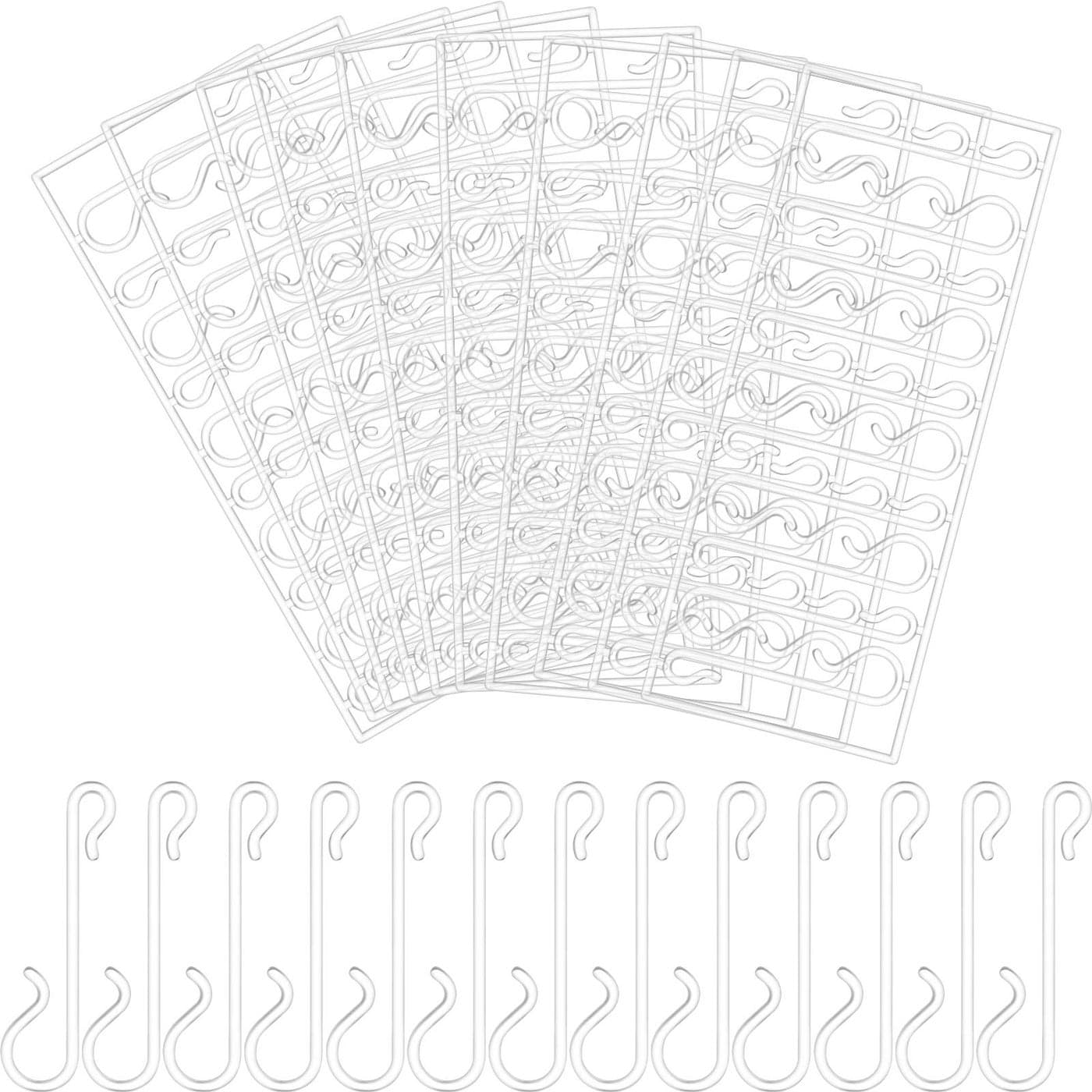 Jetec Christmas Tree Hooks Christmas Ornament Hangers Weatherproof Plastic Hooks Transparent Accessories Home Decoration Party Supplies for Tree Wreath100 Pieces