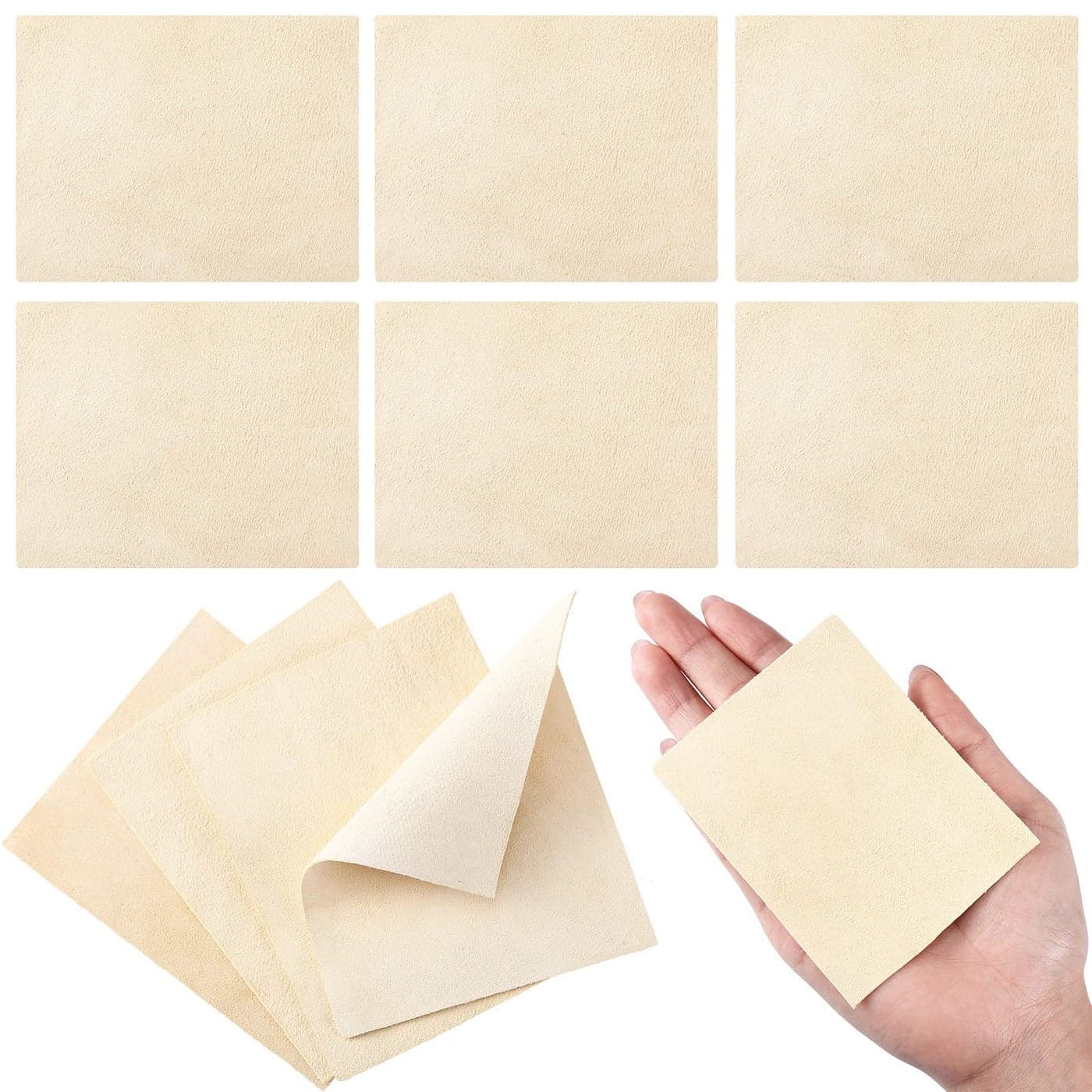 Potchen 20 Pieces Pre Cut Chamois for Smoothing Pot Rim Chamois Clay Soft Cloth Pottery Tool Kit Ceramic Pottery Tools and Supplies Ceramics Trimming Tools