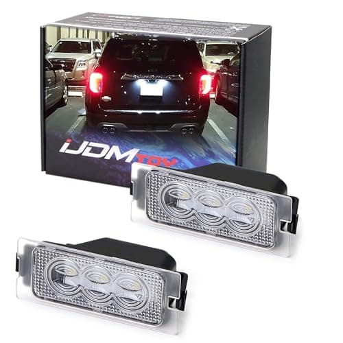 iJDMTOY OEM-Fit 3W Full LED License Plate Light Kit Compatible with Ford 2007-14 Edge, 2008-12 Escape & 2008-11 Mercury Mariner, Powered by 3-Piece Osram Xenon White LED