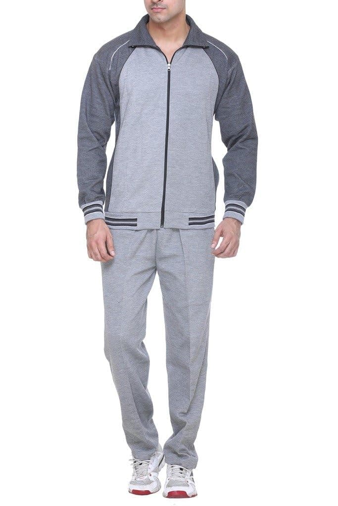 Warm Up - Men's Athletic Gym Running Sports Track Suit For Winters (Color: Grey Melange ; Size: M),Sports Suit