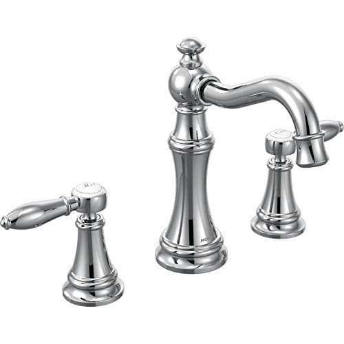 Moen TS42108BN Weymouth Two-Handle High Arc Bathroom Faucet Trim Kit without Valve, Brushed Nickel