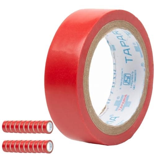 Taparia PVC Insulation Tape IT17R - Premium Electrical Tape - Red, 17mm x 6m, Weather Proof, Moisture & Fire Resistant, Excellent Elasticity, Durable, Good Grip and Strong Adhesion (Pack of 20)