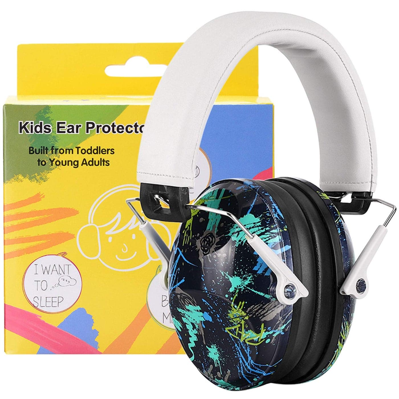 PROHEAR 032 Kids Ear Protection Safety Ear Muffs NRR 25dB Noise Reduction Childrens Earmuffs Adjustable Headband Hearing Protectors for Sports Events Concerts Racing Airports Graffiti Pattern
