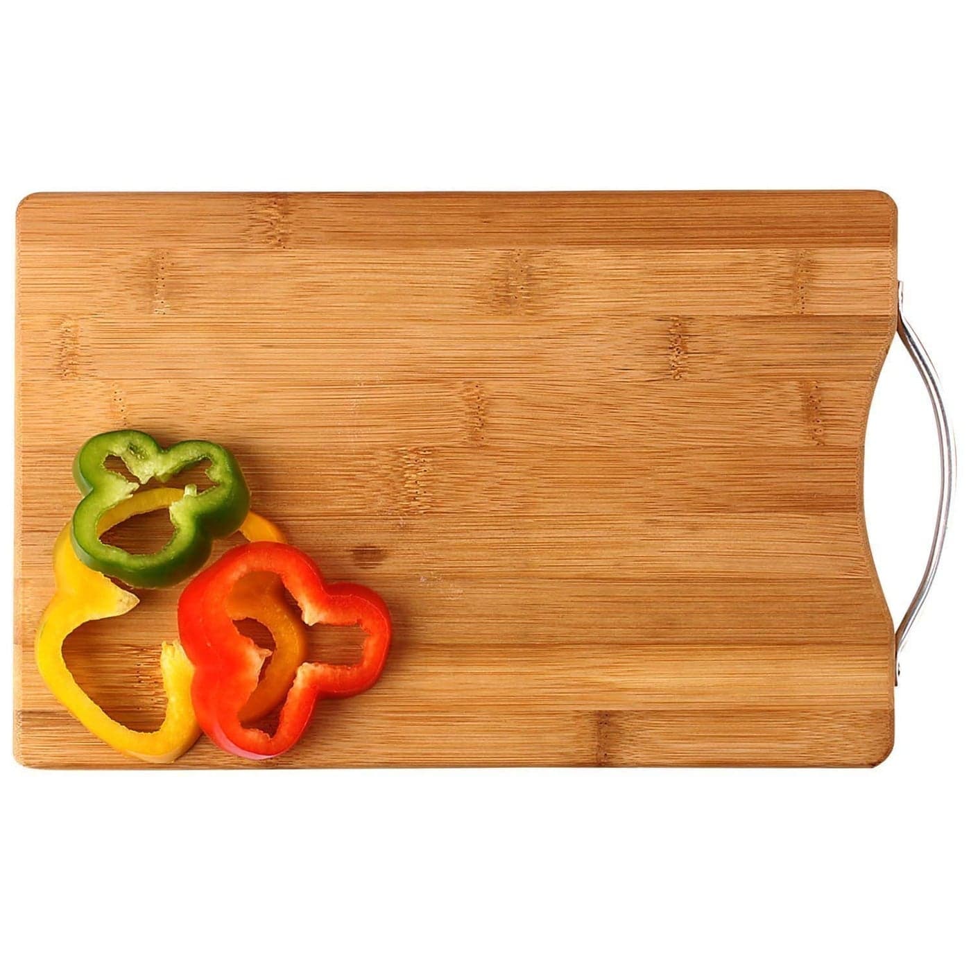 Toriox Large Wooden Bamboo Kitchen Chopping Cutting Board for Vegetables Fruit Cheese and Mets with Handle