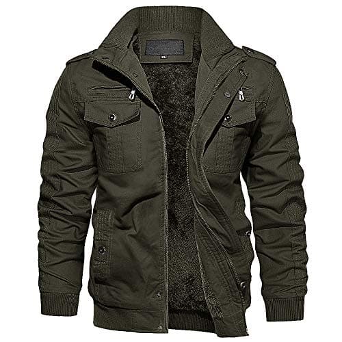 EKLENTSON Mens Jacket Winter Coat Windproof Travel Hunting Military Jacket for Men Fleece Warm Casual Work Coat
