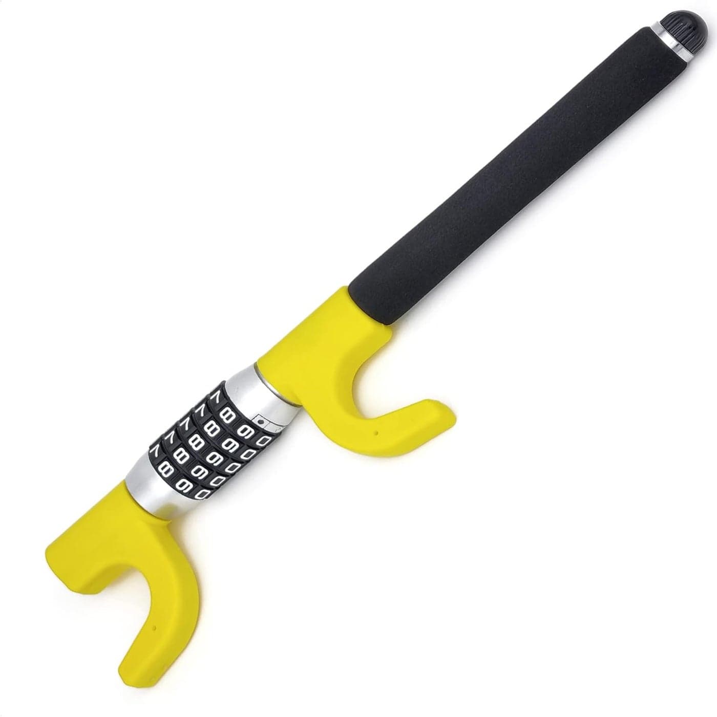 KRASER KR940B Anti-Theft Car Steering Wheel Lock - High Security Combination Bar, Black-Yellow