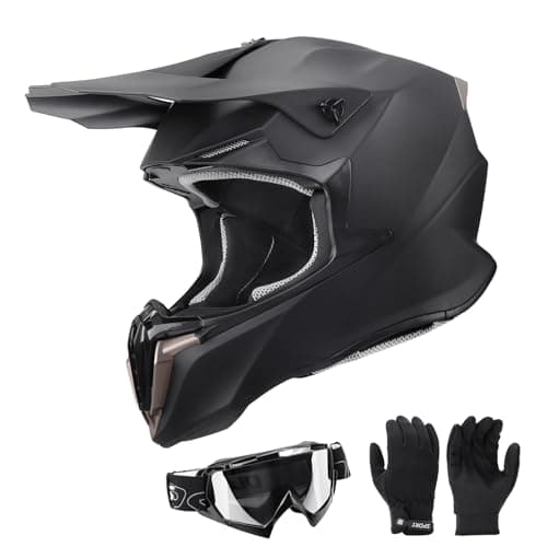 Dirt Bike Helmet for Kids DOT Certified Full Face Motorcycle Helmet with Goggles Gloves Fits Ages 818 Boys Girls for ATVUTVMotocrossBMXFour Wheeler Riding
