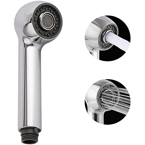 Pull Out Kitchen Faucet Head Replacement, 2 Function Sink Sprayer Head, G1/2 or 13/16 Inch Male Thread Connector, Spray Head Faucet Head Kitchen Tap Sprayer Spout, Chrome