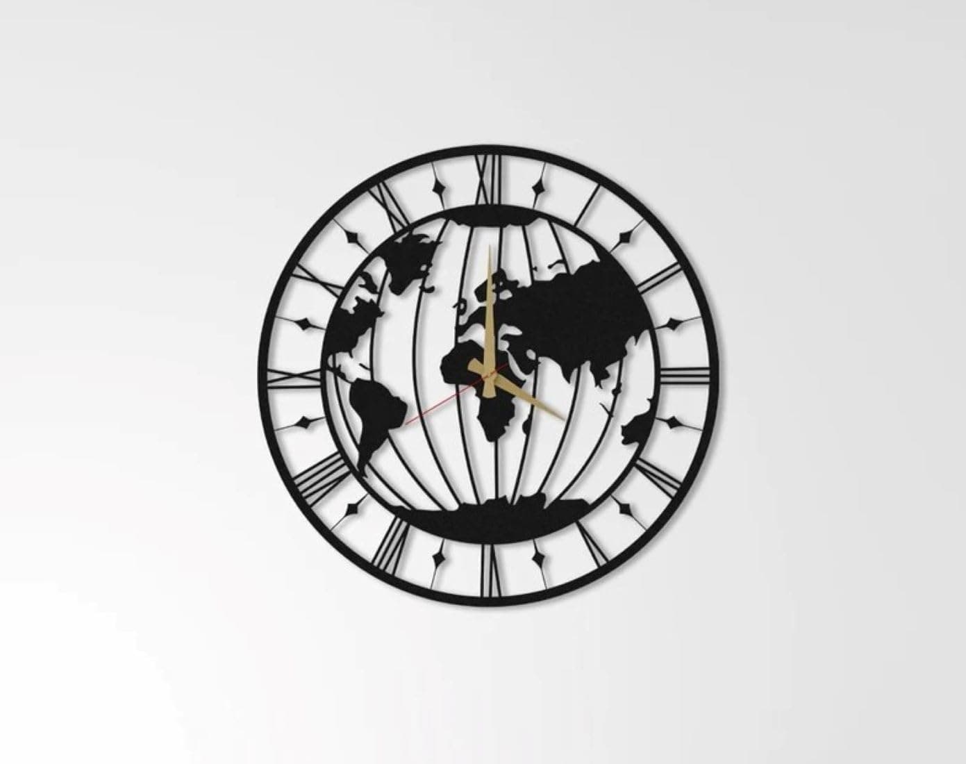 AVVIC MART Stylish Metal Analog Wall Clock for Living Room, Bedroom, Office, Kitchen, Home and Hall | Antique Fancy Big Size Modern Wall Watch for Home Decor (Style-7, 40CM)