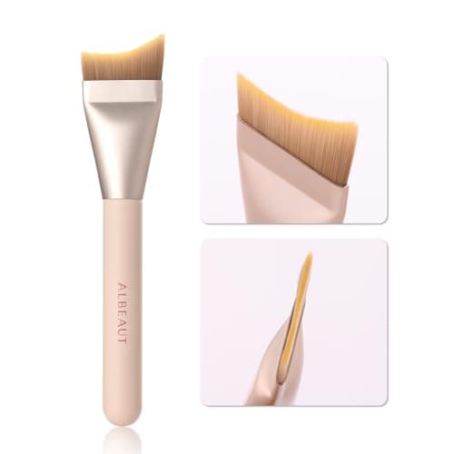Albeaut Untrathin Flat Foundation Brush Spatula Foundation Brush for Liquid Makeup Synthetic Bristles Base Makeup Brush for Seamless Application Vegan Crueltyfree P06