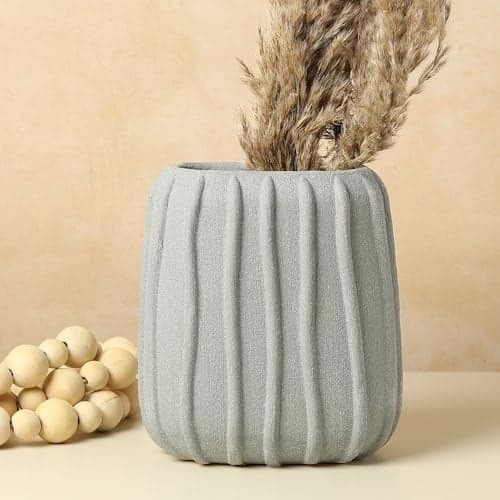 Habere India-All The Cultures Fabricating India Ceramic Flower Vase | Vases for Home Decor | Flower Pot for Living Room | Ceramic Vase for Living Room (S: L17.5xW11.5xH19.5 CM)