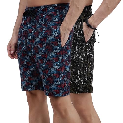 Amul Comfy Men's Pack of 2 Printed Cotton Bermuda Shorts – Multicolour (Colours May Vary)