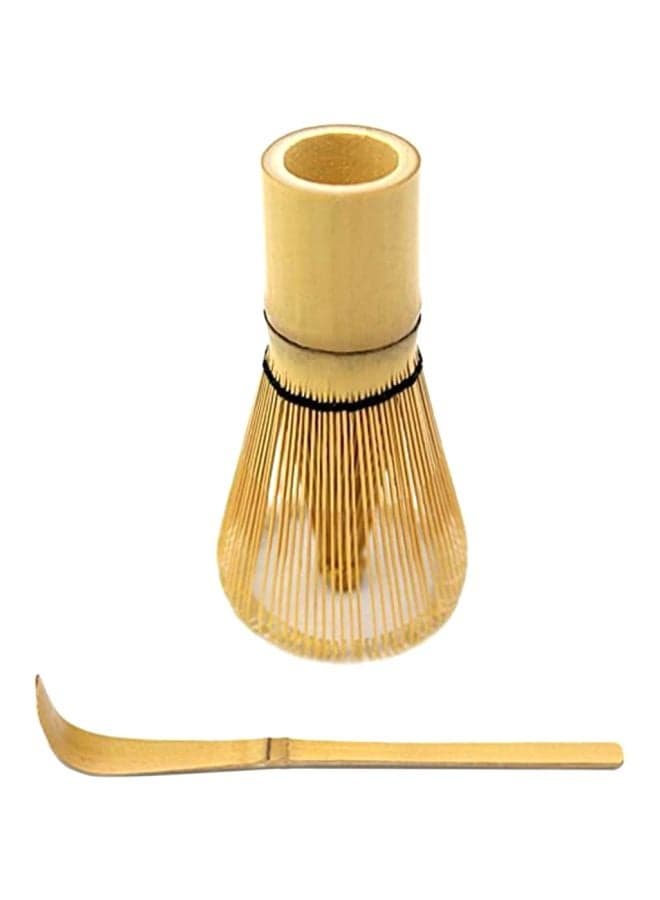 2-Piece Bamboo Whisk With Hooked Scoop Set Beige