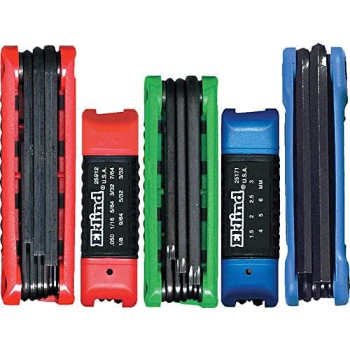 Eklind Tool 25036 5 sets 36 Pieces Steel ErgoFold Foldup Hex Key Allen Wrench Combo InchMMTORX Star
