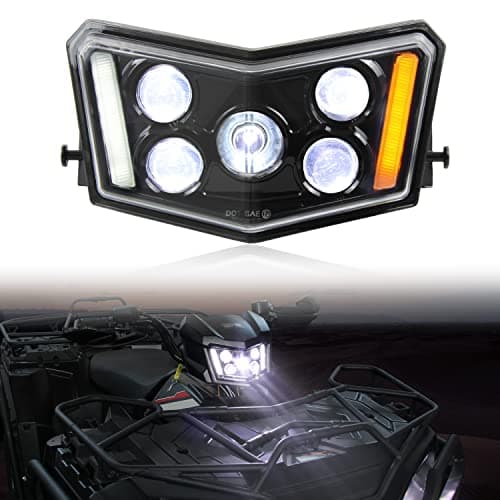 SAUTVS LED HeadLight Assembly for Polaris Sportsman 17-25, LED Head light Front Lamp with High Beam DRL Turn Signal Light for Polaris Sportsman XP 1000 SP 850 570 450 2017-2025 Accessories (1PCS)