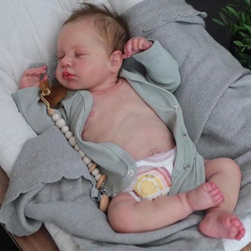 Anano Reborn Baby Boys 17 Inch Realistic Newborn Baby Boys Lifelike Real Full Body Silicone Vinyl Babies That Look Real Preemie Newborn Boy DollWaterproof Babies Doll for Kids Age 3 Country